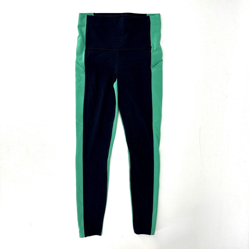 Athleta Yin 7/8 Tight Leggings Size 2XS Womens 405423 Pockets Navy Green NWOT - Picture 2 of 8